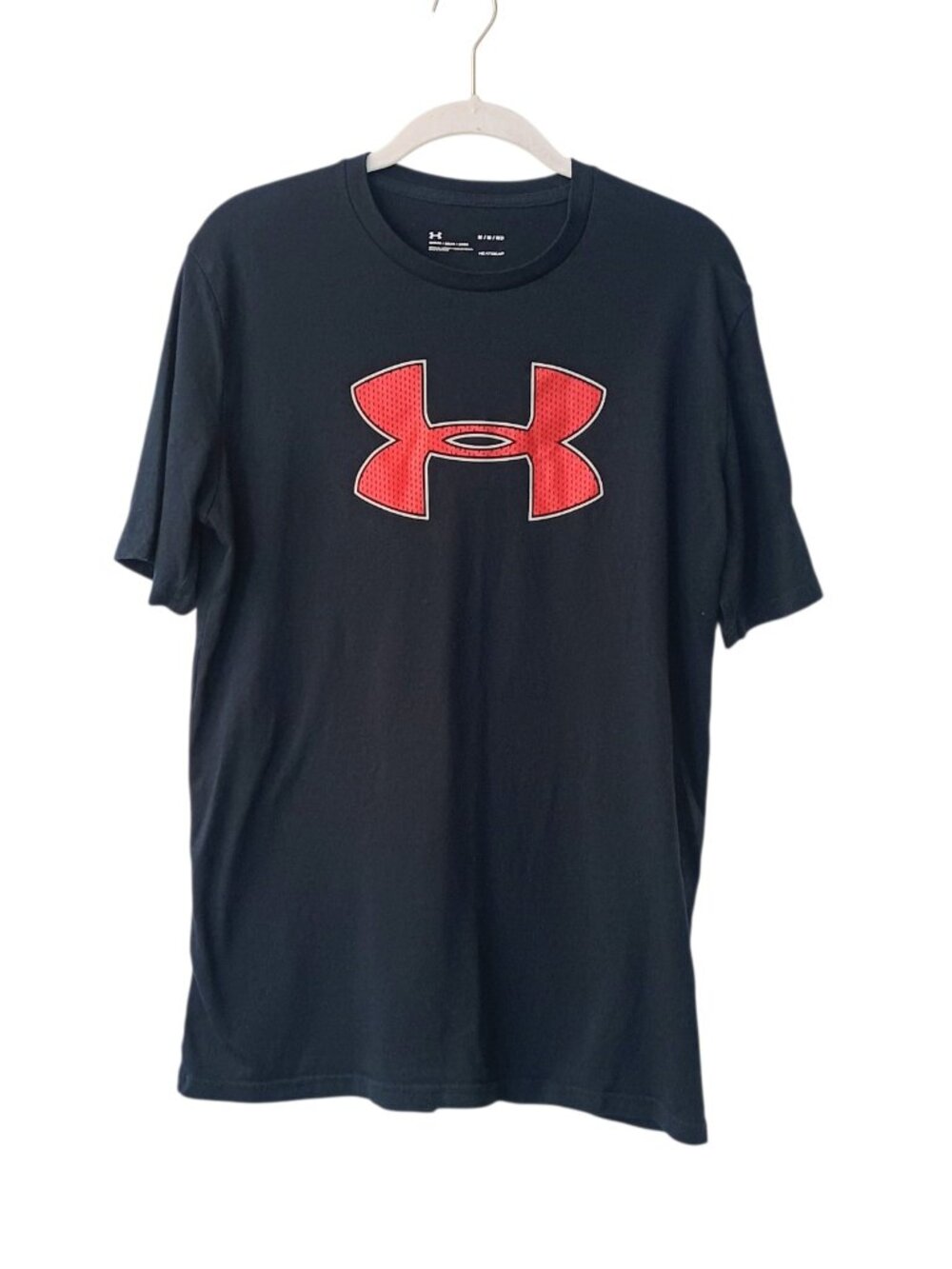 Men's Under Armour Navy Blue Red Short Sleeve T-shirt Size Medium - Loose Fit